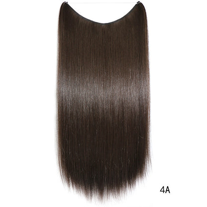 22-Inch Invisible Wire Hair Extensions – No Clips, Secret Fish Line, Silky Straight Synthetic Hairpiece