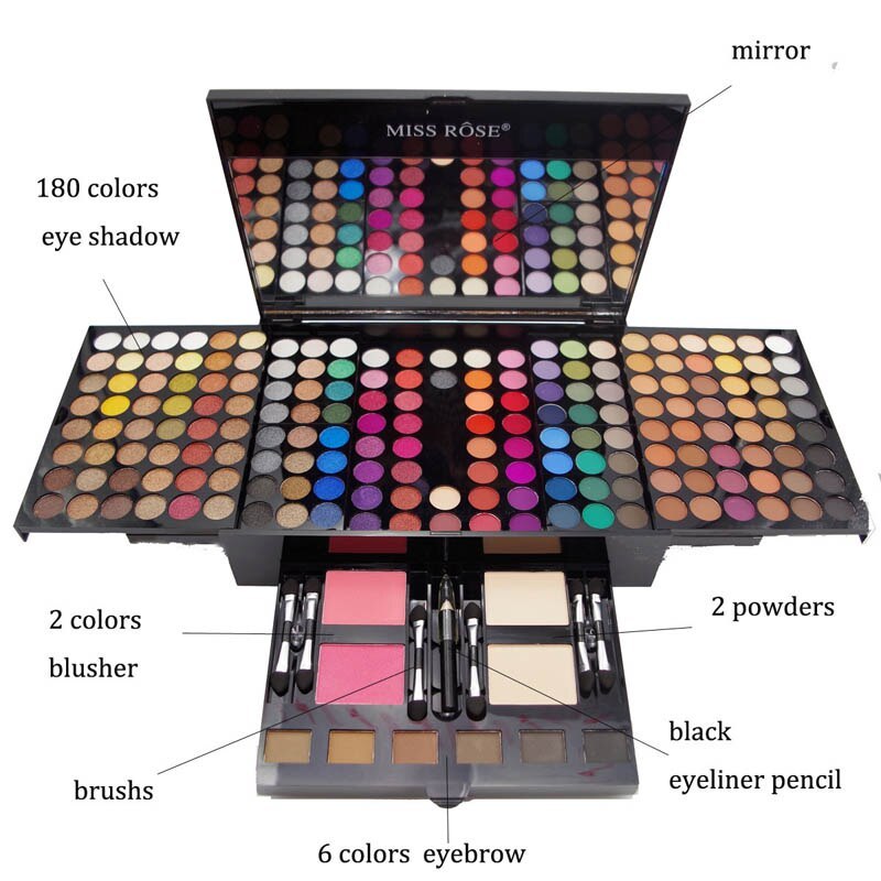 180-Color Eyeshadow & Blush Set – Personalized Piano-Shaped Makeup Palette Box