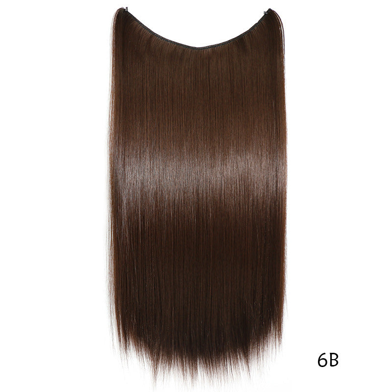 22-Inch Invisible Wire Hair Extensions – No Clips, Secret Fish Line, Silky Straight Synthetic Hairpiece