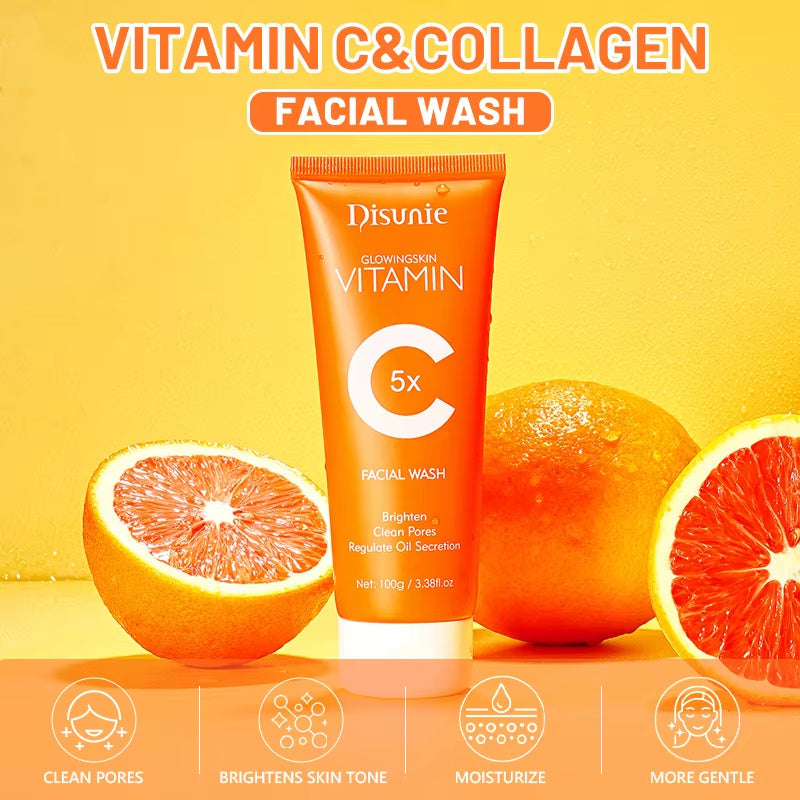 Vitamin C Amino Acid Facial Cleanser Face Glow And Cleans Whitening Brightening Oil Control Face Wash For Men Women